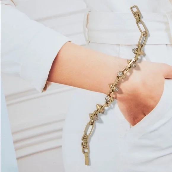 Stella & Dot | Dainty Edgily Elegant Pavé Spike [GOLD] Rebel Spike Brace… - Picture 2 of 4